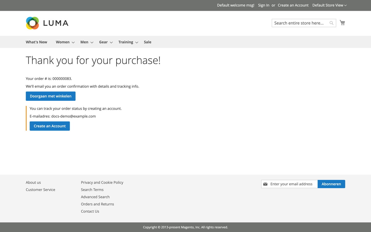 Order confirmation