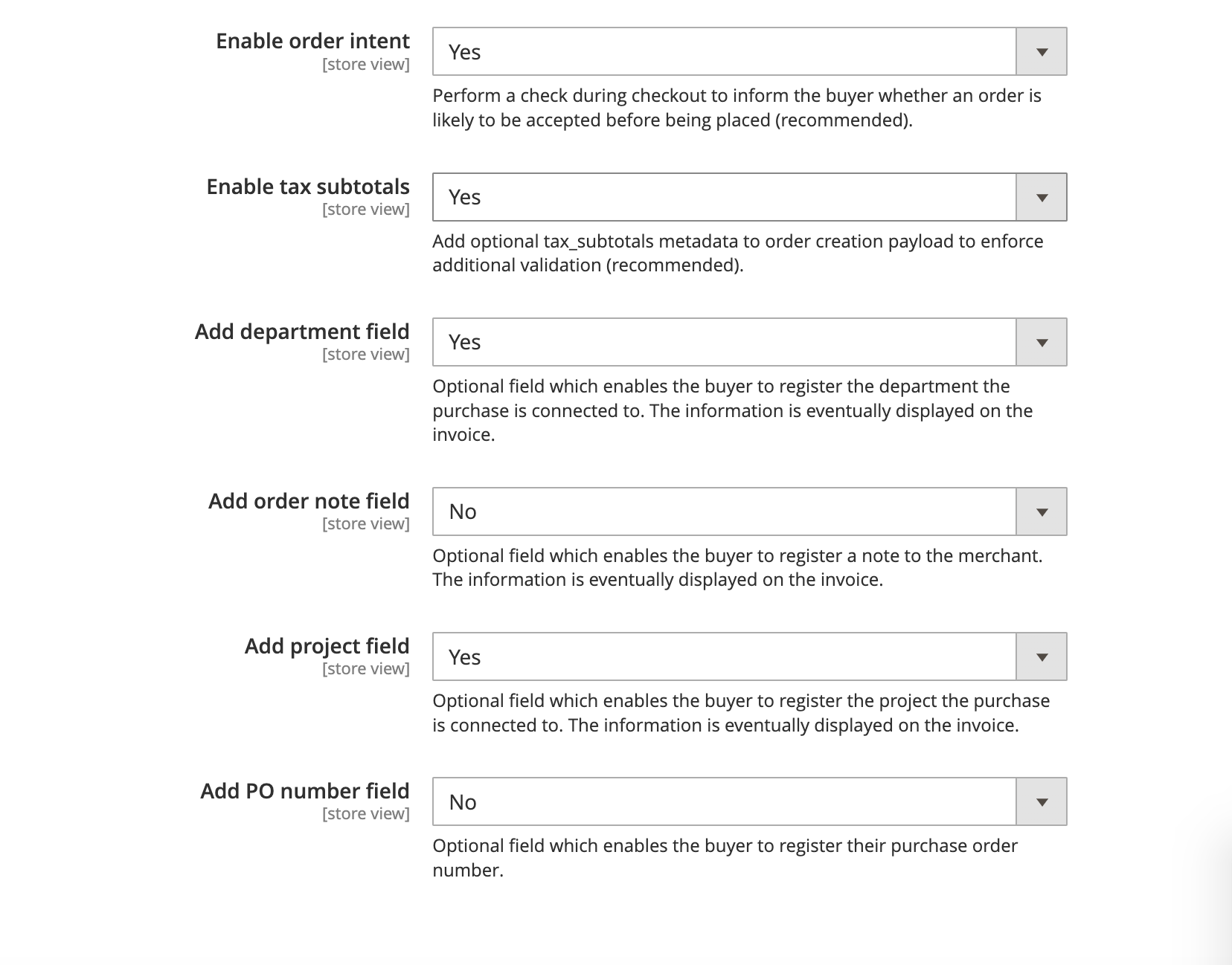 Screenshot of Magento backend showing ABN AMRO configuration Payment tab