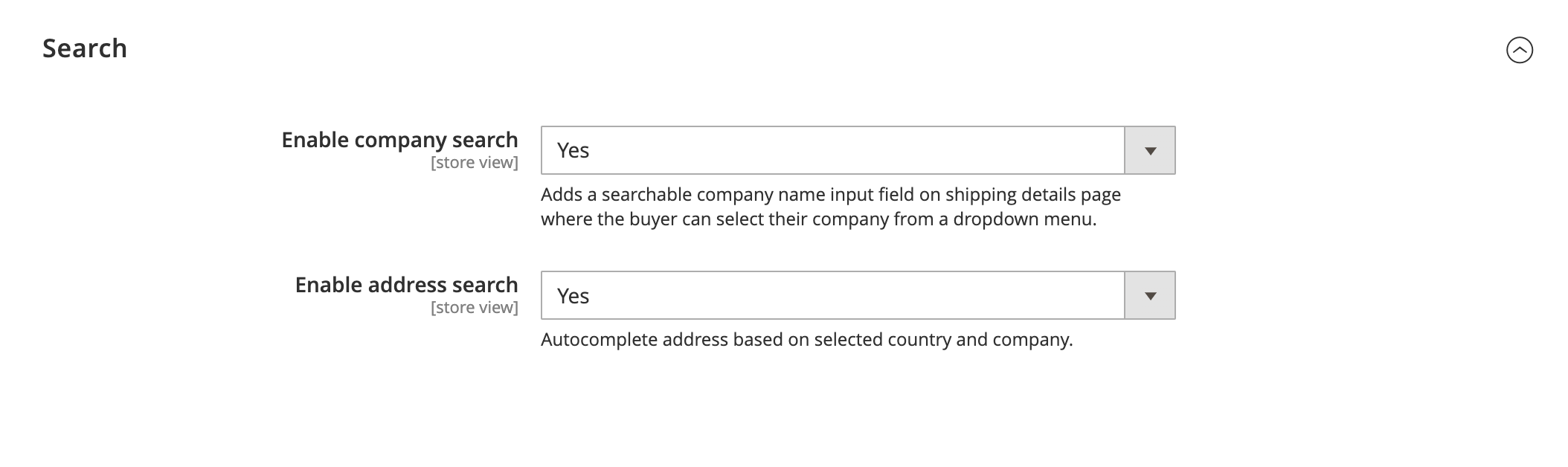 Screenshot of Magento backend showing ABN AMRO configuration Search tab